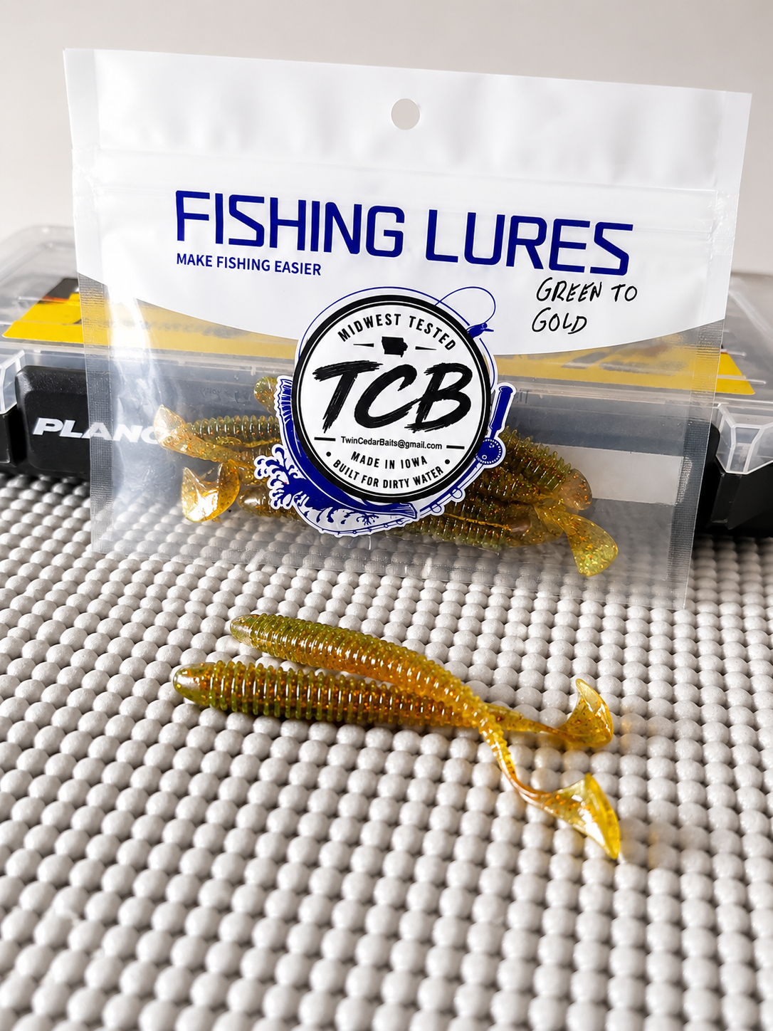 3.5" Green To Gold Paddle-Tails